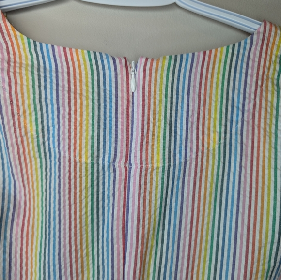 NWT J. Crew V-neck Peplum Top in Rainbow Seersucker Woman's XS - Picture 5 of 11